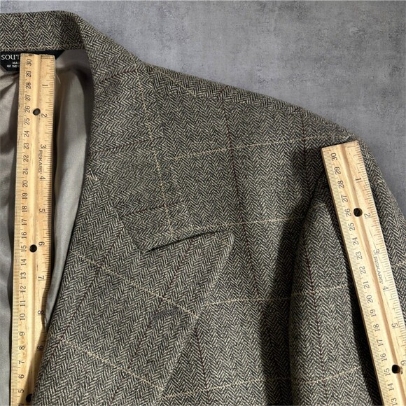 SOUTHWICK Vintage Mens Double Breasted Sport Coat Blazer Jacket 44L Windowpane - Picture 8 of 15